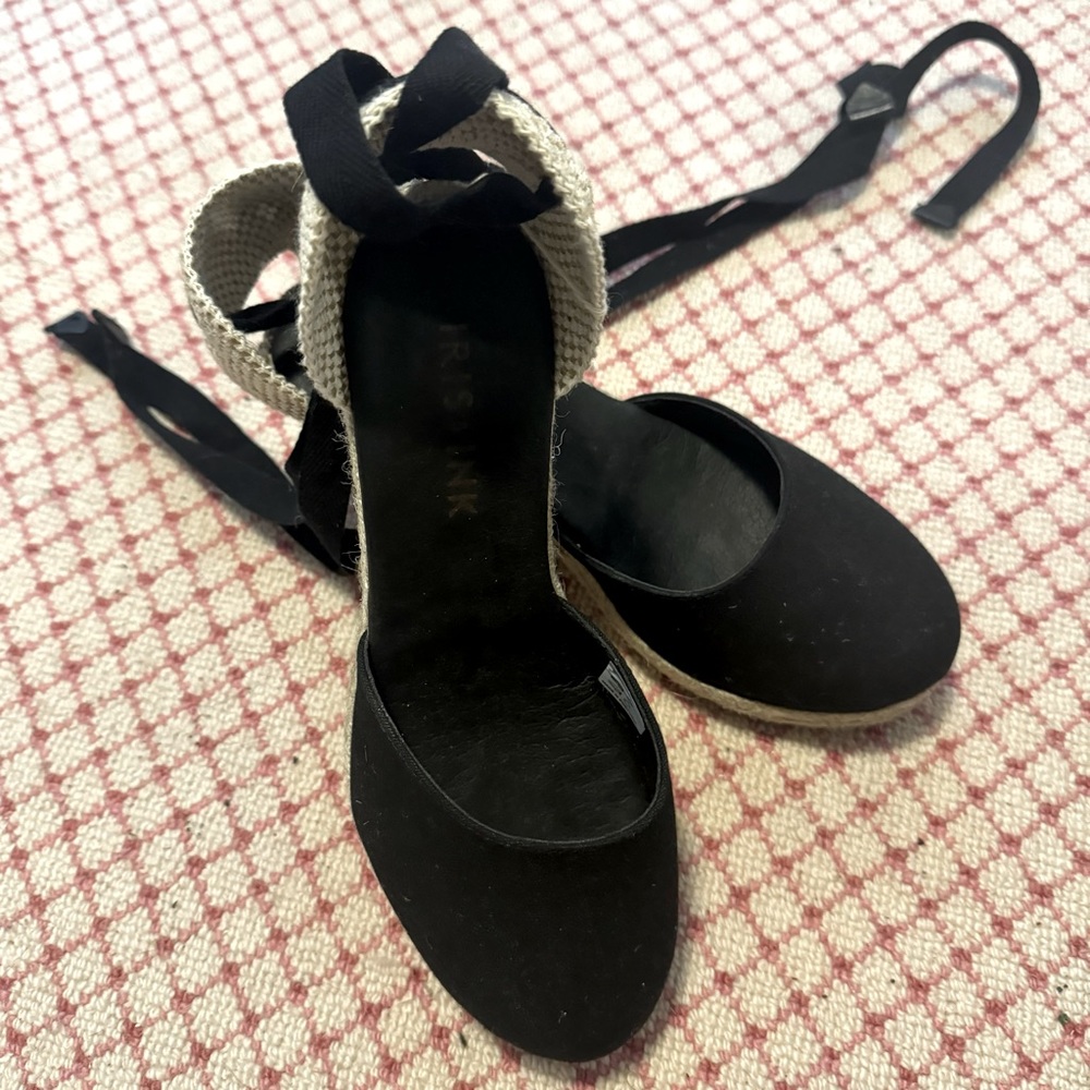 Iris & Ink Black Espadrilles NWOT